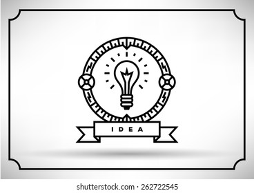 Light Bulb Vector Icon, Linear Design