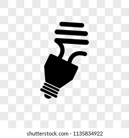 Light bulb vector icon on transparent background, Light bulb icon