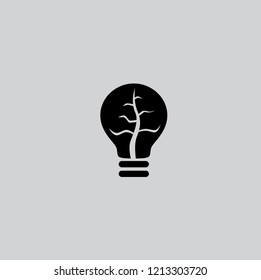light bulb vector icon on gray background
