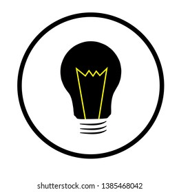 Light bulb vector icon on white background