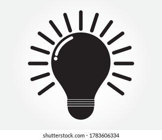 light bulb vector icon on white background