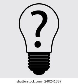 Light bulb vector icon  on a grey background