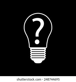 Light bulb vector icon on a black background