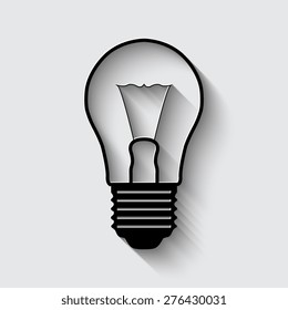  Light bulb vector icon   on a grey background