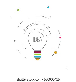 Light bulb vector icon in outline style. Idea symbol illustration