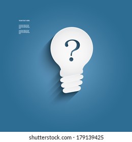 Light Bulb Vector Icon With Question Mark, Searching Ideas Concept. Eps10 Vector Illustration