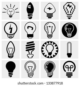 Light bulb vector icon set.