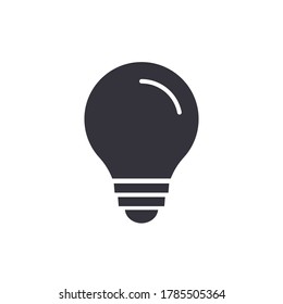 Light bulb vector icon, simple flat design illustration.
