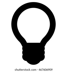 Light Bulb vector icon. Style is contour flat icon symbol, black color, white background.