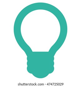 Light Bulb vector icon. Style is stroke flat icon symbol, cyan color, white background.