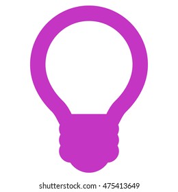 Light Bulb vector icon. Style is contour flat icon symbol, violet color, white background.