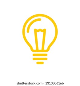 Light bulb vector icon, symbol of idea