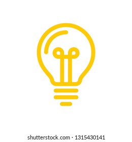 Light bulb vector icon, symbol of idea