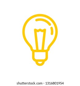 Light bulb vector icon, symbol of idea