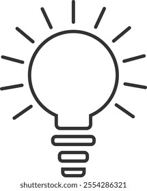 Light bulb vector icon symbol black color outline