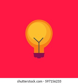 Light Bulb Vector Icon, The symbol of electric lamp on colorful background. Simple, modern flat vector illustration for mobile app, website or desktop app  