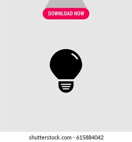 Light Bulb Vector Icon, The symbol of electric glass lightbulb. Simple, modern flat vector illustration for mobile app, website or desktop app   