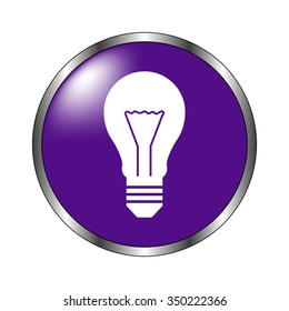 Light bulb - vector icon; violet button