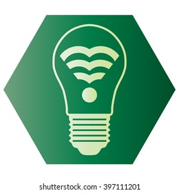 Light bulb vector icon with Wi-Fi Icon 