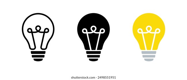 Light bulb vector icons. Light Bulb icon set. Idea icon symbol. Lamp icons. Light bulb illustration