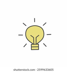 light bulb vector idea symbol ,yellow idea light icon white background 