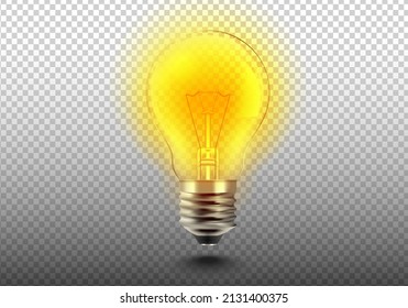 Light bulb vector illustration. Concept of Problem resolved, Understand question, Target achievement, Complicated solution, Simplify complex, Confusion clarity, Communication success, Creative idea