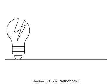 Light bulb vector illustration continuous one line drawing