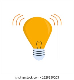 Ilustración vectorial de la bombilla. Electricidad, reparación de viviendas, concepto de renovación de viviendas
