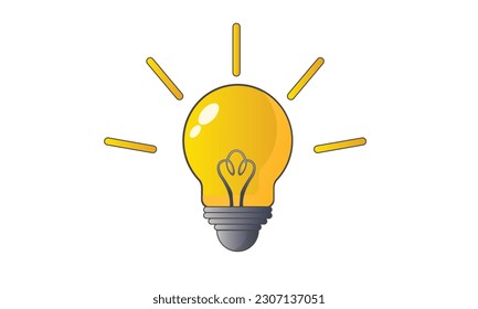 light bulb vector illustration with glowing rays energy symbol
