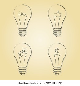 Light bulb vector illustration icons.
