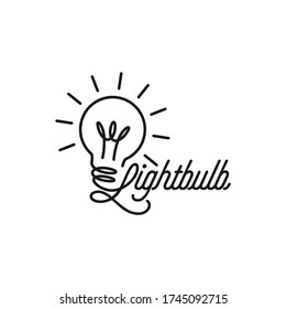 light bulb vector illustration in outline style