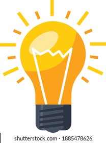 Light Bulb Vector Illustration With Light Rays 