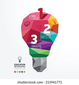 light bulb Vector infographic Design Conceptual Polygon Style,Abstract vector Illustration