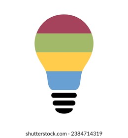 Light bulb vector infographic template with 4 steps.Template for lamp diagram.