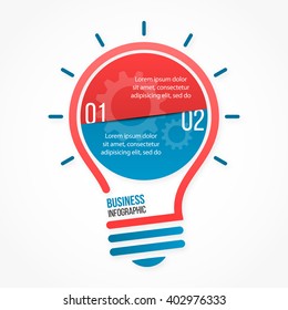 Light bulb vector infographic template for graphs, charts, diagrams. Business idea concept.