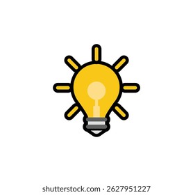 Light Bulb Vector Isolated Emoticon. Light Bulb Icon