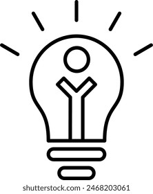 Light Bulb Vector Line Icon Design