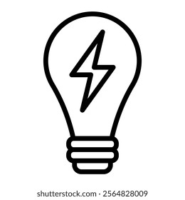 Light Bulb Vector Line Icon Design