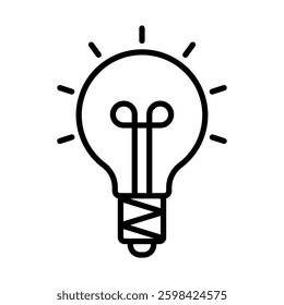Light Bulb Vector Line Icon Design