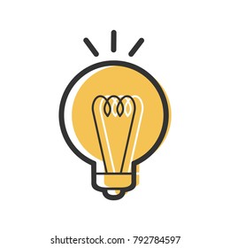 Light Bulb Vector Line Icon.