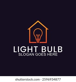 light bulb vector logo, Colorful light bulb design with symbol of technology, creativity, energy and light bulb shop