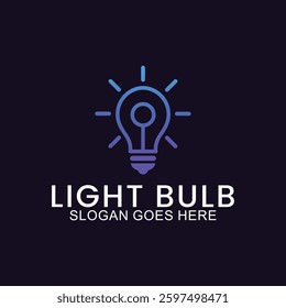 light bulb vector logo, Colorful light bulb design with symbol of technology, creativity, energy and light bulb shop