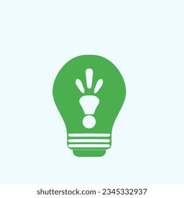 light bulb vector logo illustration with green color
