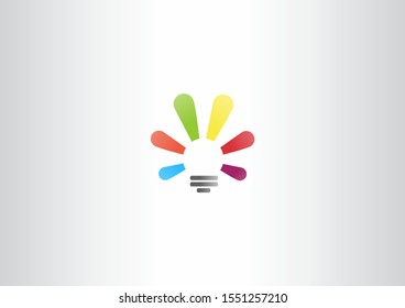 Light bulb vector logo template. Colorful light design concept.