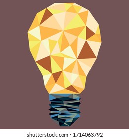 Light bulb vector low poly illustration design