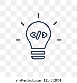 Light bulb vector outline icon isolated on transparent background, high quality linear Light bulb transparency concept can be used web and mobile