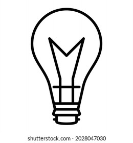 LichtBulb-Vektorgrafik-Outline-Symbol einzeln auf weißem Hintergrund
