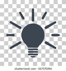 Light Bulb vector pictogram. Illustration style is flat iconic smooth blue symbol on a transparent background.