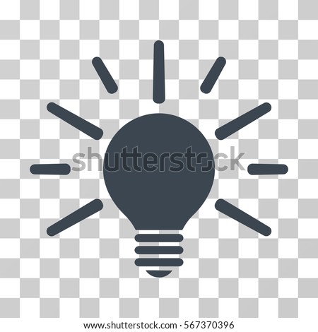 Light Bulb vector pictogram. Illustration style is flat iconic smooth blue symbol on a transparent background.