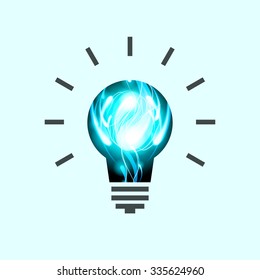 Bombilla. Pictograma vector. Icono de la lámpara
